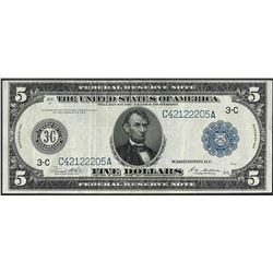 1914 $5 Federal Reserve Bank Note Philadelphia
