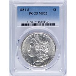 1881-S $1 Morgan Silver Dollar Coin PCGS MS62