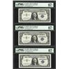 Image 1 : Lot of (3) Consecutive 1957A $1 Silver Certificate Notes PMG Superb Gem Unc. 67E