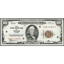 1929 $100 Federal Reserve Note Chicago Illinois