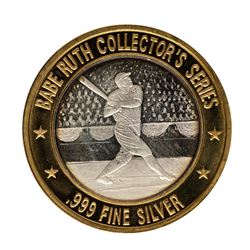 .999 Silver Babe Ruth Collector's Series $10 Casino Limited Edition Gaming Token