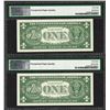 Image 2 : Lot of (2) Consec. 1957 $1 Silver Certificate Notes PMG Superb Gem Unc 68PPQ
