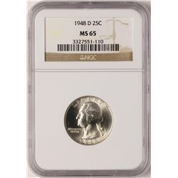 1948-D Washington Quarter Coin NGC MS65