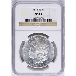 1878-S $1 Morgan Silver Dollar Coin NGC MS63