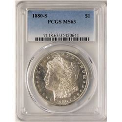 1880-S $1 Morgan Silver Dollar Coin PCGS MS63