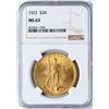 Image 1 : 1923 $20 St. Gaudens Double Eagle Gold Coin NGC MS63