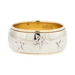 14KT Yellow and White Gold Lady's Carved Band