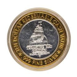 .999 Fine Silver Treasure Bay Casino Biloxi, MS $10 Limited Edition Gaming Token