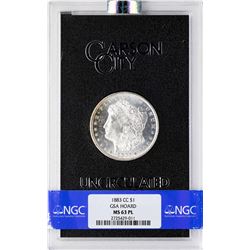 1883-CC $1 Morgan Silver Dollar Coin GSA NGC MS63PL