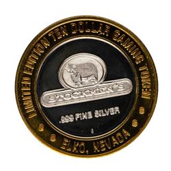.999 Fine Silver Stockmen's Elko, Nevada $10 Limited Edition Gaming Token