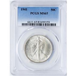 1941 Walking Liberty Half Dollar Coin PCGS MS65