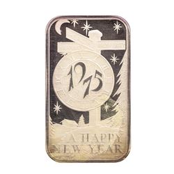 1975 Happy New Year Madison Mint 1 oz .999 Fine Silver Art Bar