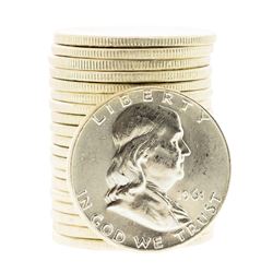 Roll of (20) Brilliant Uncirculated 1961 Franklin Half Dollar Coins