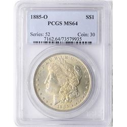 1885-O $1 Morgan Silver Dollar Coin PCGS MS64 Nice Toning