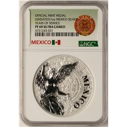 Undated Mexico Silver Official Mint Medal NGC PF69 Ultra Cameo
