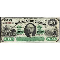 1872 $50 State of South Carolina Obsolete Note