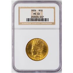 1926 $10 Indian Head Eagle Gold Coin NGC MS62