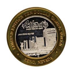 .999 Fine Silver Atlantis Casino & Resort Reno, NV $10 Limited Edition Gaming To