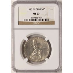 1920 Pilgrim Tercentenary Commemorative Half Dollar Coin NGC MS63
