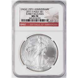 2011 $1 American Silver Eagle Coin NGC MS70 Early Releases