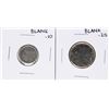 Image 1 : Set of Blank Clad Dime & Quarter Planchet Coin ERRORS