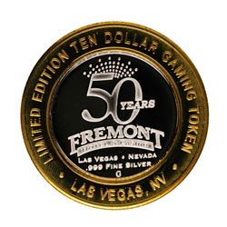 .999 Fine Silver Fremont Casino Las Vegas, Nevada $10 Limited Edition Gaming Tok