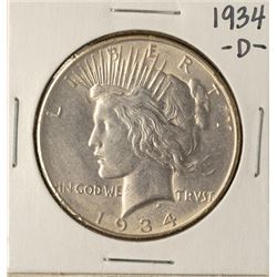1934-D $1 Peace Silver Dollar Coin