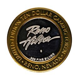 .999 Fine Silver Hilton Reno, Nevada $10 Limited Edition Gaming Token