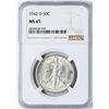 Image 1 : 1942-D Walking Liberty Half Dollar Coin NGC MS65