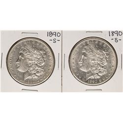 Lot of (2) 1890-S $1 Morgan Silver Dollar Coins