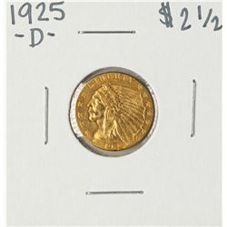 1925-D $2 1/2 Indian Head Quarter Eagle Gold Coin