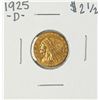 Image 1 : 1925-D $2 1/2 Indian Head Quarter Eagle Gold Coin