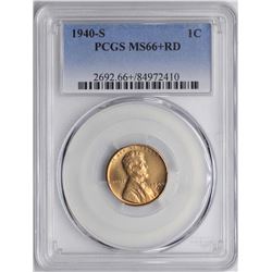 1940-S Lincoln Wheat Cent Coin PCGS MS66+RD