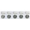 Image 1 : Lot of (5) 1987 $1 American Silver Eagle Coins NGC MS69