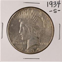 1934-S $1 Peace Silver Dollar Coin