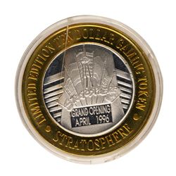 .999 Fine Silver Stratosphere Las Vegas, Nevada $10 Limited Edition Gaming Token