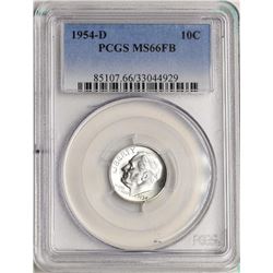 1954-D Roosevelt Dime Coin PCGS MS66FB