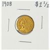 Image 1 : 1908 $2 1/2 Indian Head Quarter Eagle Gold Coin