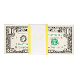 Pack of (100) 1988A $10 Federal Reserve Notes Atlanta