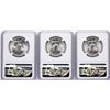 Image 2 : Lot of (3) 1960 Franklin Half Dollar Coins NGC MS64