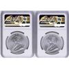 Image 2 : Lot of (2) 2018 South Africa Krugerrand Silver Coins NGC MS69 First Day of Issue