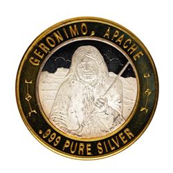.999 Silver Geronimo, Apache $10 Casino Limited Native American Series Gaming To