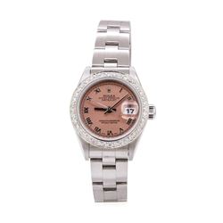 Rolex Ladies Oyster Perpetual Datejust Stainless Steel 0.50 ctw Diamond Wristwat