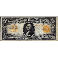 1922 $20 Gold Certificate Note Repaired Tear