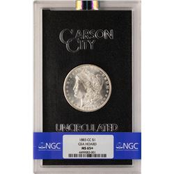 1883-CC $1 Morgan Silver Dollar Coin GSA Hoard NGC MS65+