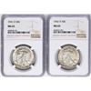 Image 1 : Lot of 1941-D & 1942-D Walking Liberty Half Dollar Coins NGC MS65