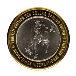 .999 Fine Silver Reno Tahoe International Airport $10 Limited Edition Gaming Tok