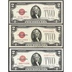 Lot of (3) 1928G $2 Legal Tender Notes