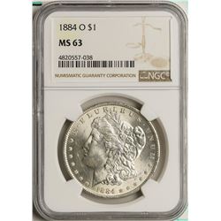 1884-O $1 Morgan Silver Dollar Coin NGC MS63