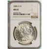 Image 1 : 1884-O $1 Morgan Silver Dollar Coin NGC MS63
